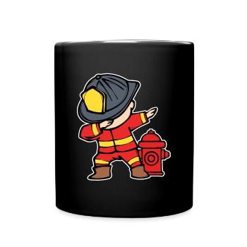 Feuerwehrhelm Feuerwehrmann Brandschutz Feuerwehr - Tasse einfarbig - Schwarz - Vorne