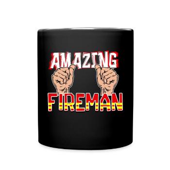 Brandschutz Feuerwehr Statement Feuerwehrmann - Tasse einfarbig - Schwarz - Vorne