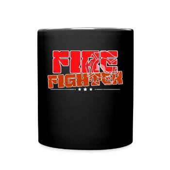 Professional fire brigade slogan fire protection fire brigade - Full Colour Mug - black - Front