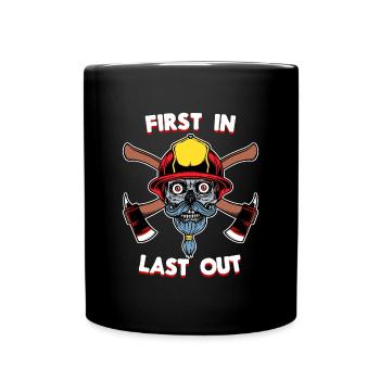 Fire Brigade Statement Firefighter Helmet Lifesaver - Full Colour Mug - black - Front
