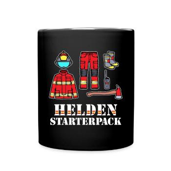 Retter Statement Feuerwehrhelm Brandschutz Feuer - Tasse einfarbig - Schwarz - Vorne