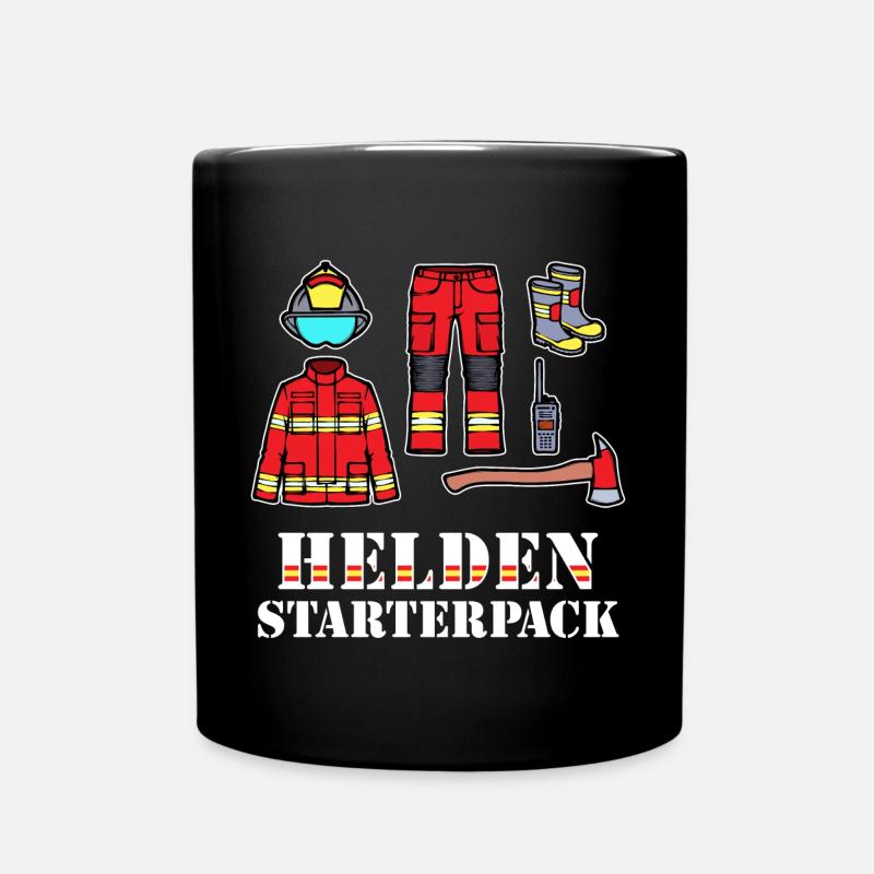 Retter Statement Feuerwehrhelm Brandschutz Feuer - Tasse einfarbig - Schwarz
