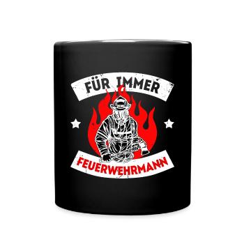 Firefighter Statement Lifesaver Fire Brigade - Full Colour Mug - black - Front