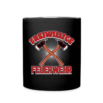 Feuerwehr Brandschutz Statement Berufsfeuerwehr - Tasse einfarbig - Schwarz - Vorne