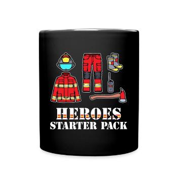 Firefighter Helmet Lifesaver Firefighter Statement - Full Colour Mug - black - Front