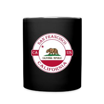 Logo souvenir du drapeau de la Californie de San Francisco aux États-Unis - Mug uni - noir - Devant