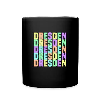 Dresden Regenbogen - Tasse einfarbig - Schwarz - Vorne