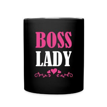 Boss Queen Geschenk Frauen Mädels Lady - Tasse einfarbig - Schwarz - Vorne
