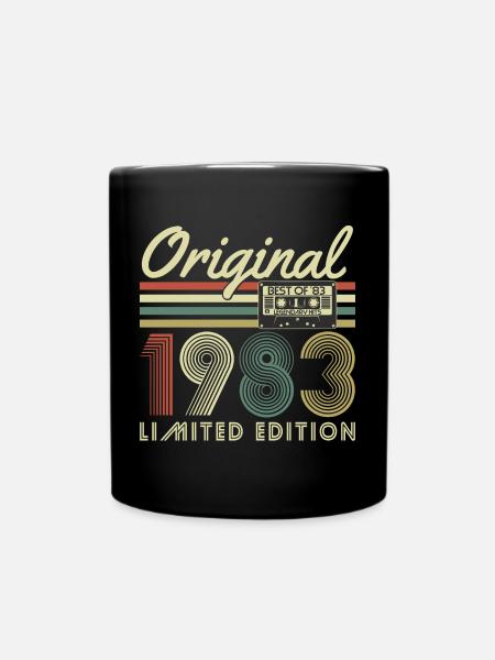 Original 1983 Jahrgang Vintage Geburtstag Retro - Tasse einfarbig - Schwarz