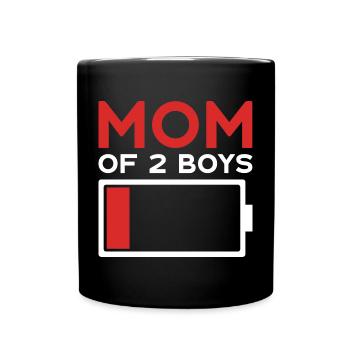 MAMA ZWEI SÖHNE MOM OF 2 BOYS - Tasse einfarbig - Schwarz - Vorne