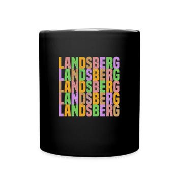 Landsberg Regenbogen - Tasse einfarbig - Schwarz - Vorne