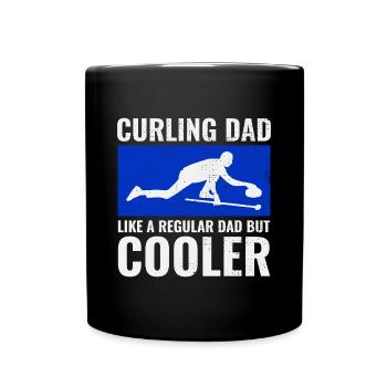 Curling Sweeping Winter Ice Sport Dad Fathers Day - Full Colour Mug - black - Front