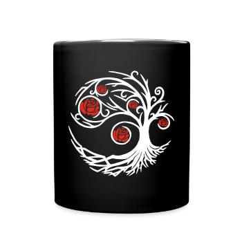 Seltsame weiße Rose - Tasse einfarbig - Schwarz - Vorne