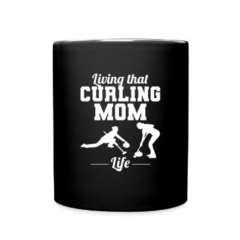 Curling Mama Winter Eissport Curler Muttertag - Tasse einfarbig - Schwarz - Vorne