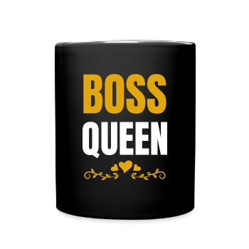 Boss Queen Lady Ladies Gift - Full Colour Mug - black - Front