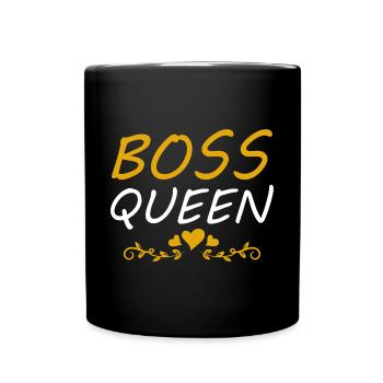 Boss Queen Lady Ladies Gift - Full Colour Mug - black - Front