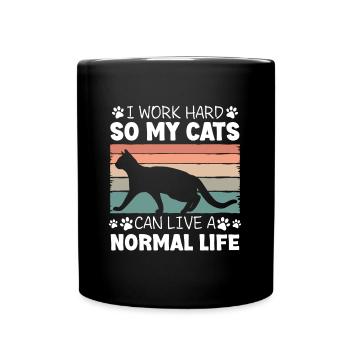 Chats Yeux de chat Chat sauvage - Mug uni - noir - Devant