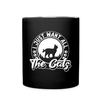 Cats Pet Cat Cat Lady - Full Colour Mug - black - Front