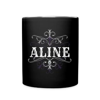 Aline Nom Prénom Personnalisé - Mug uni - noir - Devant