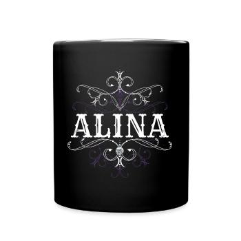 Alina Name Vorname Personalisiert - Tasse einfarbig - Schwarz - Vorne