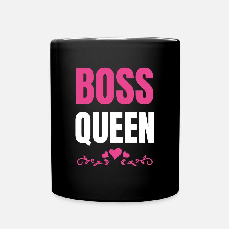 Boss Queen Lady Ladies Gift - Full Colour Mug - black