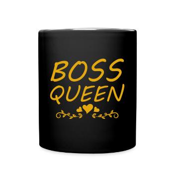 Boss Queen Lady Ladies Gift - Full Colour Mug - black - Front