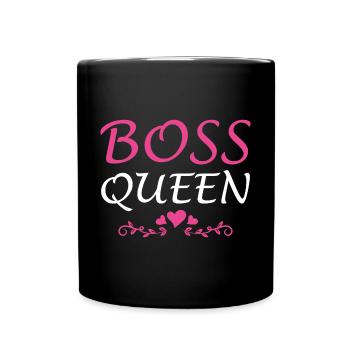 Boss Queen Lady Ladies Gift - Full Colour Mug - black - Front