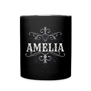 Amelia Name Vorname Personalisiert - Tasse einfarbig - Schwarz - Vorne