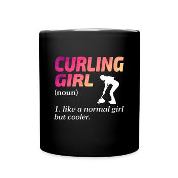 Curling Fille Sweeping Fan Winter Ice Sport Curler - Mug uni - noir - Devant