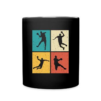 Handballer retro handball handballerin - Tasse einfarbig - Schwarz - Vorne