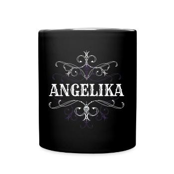 Angelika Name Vorname Personalisiert - Tasse einfarbig - Schwarz - Vorne