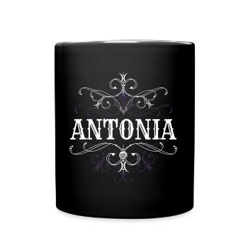 Antonia Name Vorname Personalisiert - Tasse einfarbig - Schwarz - Vorne