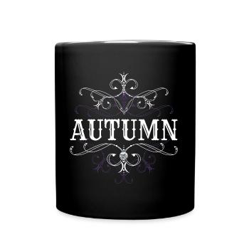 Autumn Name Vorname Personalisiert Herbst - Tasse einfarbig - Schwarz - Vorne