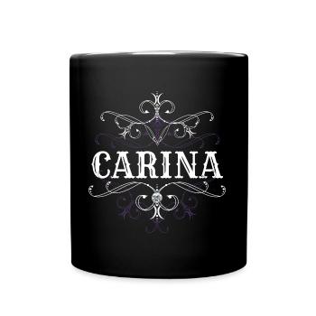 Carina Name Vorname Personalisiert - Tasse einfarbig - Schwarz - Vorne