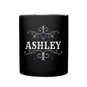 Ashley Name Vorname Personalisiert - Tasse einfarbig - Schwarz - Vorne
