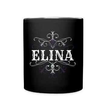 Elina Name Vorname Personalisiert - Tasse einfarbig - Schwarz - Vorne