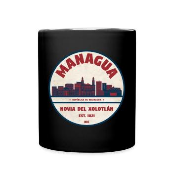 Managua Round Silhouette Rétro - Mug uni - noir - Devant