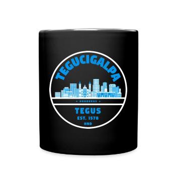 Tegucigalpa Skyline Badge Blue - Full Colour Mug - black - Front