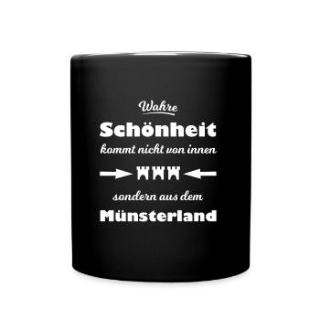 Schönheit aus dem Münsterland - Tasse einfarbig - Schwarz - Vorne