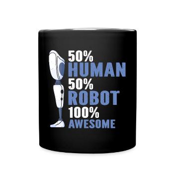 Artificial limb design for leg prosthesis - Full Colour Mug - black - Front