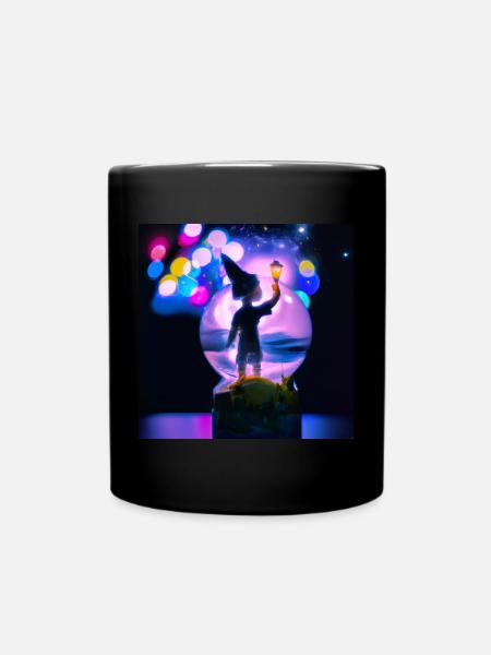 Der erleuchtende Magier - Tasse einfarbig - Schwarz