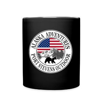 Alaska - Bär - USA Flagge - Tasse einfarbig - Schwarz - Vorne