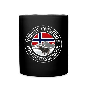Norwegen - Elch - Norwegische Flagge - Tasse einfarbig - Schwarz - Vorne
