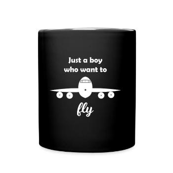 L’avion - Mug uni - noir - Devant