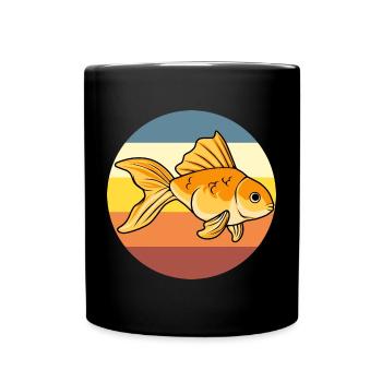 Artsy Goldfish Schwimmender Aquarienfisch - Tasse einfarbig - Schwarz - Vorne