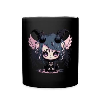 Kawaii Demon Girl - Kawaii Anime Baby Devil - Tasse einfarbig - Schwarz - Vorne