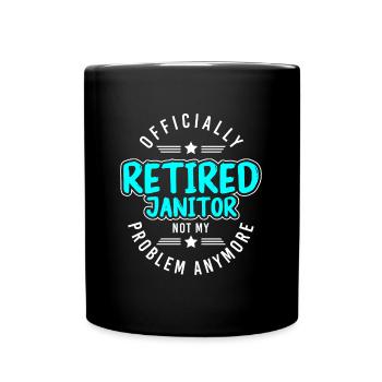 Gestionnaire immobilier de balai et de godet de gardien - Mug uni - noir - Devant