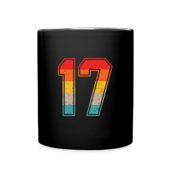 17 Jahre Retro Trikot Nummer 17 T-shirt Nummer 17 - Tasse einfarbig - Schwarz - Vorne