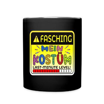 LAST MINUTE KOSTÜM - FASCHING VERKLEIDUNG - Tasse einfarbig - Schwarz - Vorne