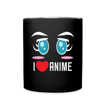 Pop Culture Comic Cartoon Anime Statement Heart - Full Colour Mug - black - Front